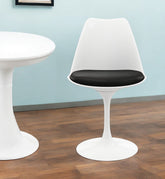 Black and White Upholstered Faux Leather Dining Side Chair