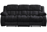 88" Black Reclining USB Sofa And Toss Pillow With Silver Legs