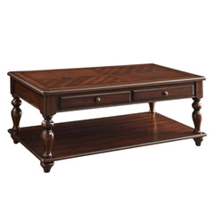 48" Brown Wood Lift Top Coffee Table With Shelf