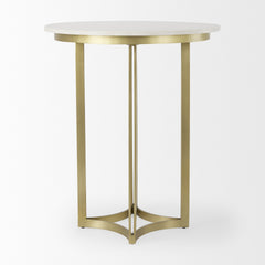 36" Gray Marble Pedestal Base Round Top Dining Table