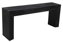 72" Charcoal Solid Wood Distressed Sled Console Table