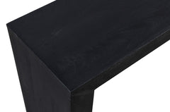 72" Charcoal Solid Wood Distressed Sled Console Table