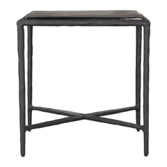 22" Black Aluminum Pedestal End Table