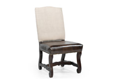 Five Piece Brown Round Solid Wood Dining Set with Four Chairs
