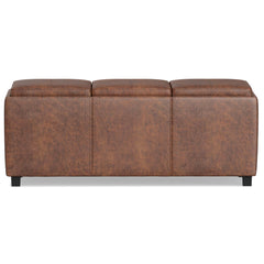 42" Dark Brown and Brown Upholstery Storage Ottoman