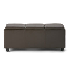 42" Dark Brown and Chocolate Upholstery Storage Ottoman