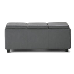 42" Dark Brown and Gray Upholstery Storage Ottoman