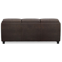 42" Dark Brown and Brown Upholstery Storage Ottoman