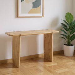 52" Natural Solid Wood Solid Console Table