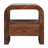 18" Brown Solid Wood Two Drawer Nightstand