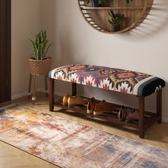 Brown Fabric and Solid Manufactured Wood Free Form Solid Furniture Set