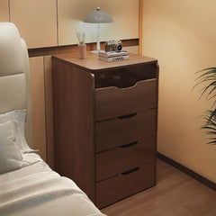 19" Brown Wood Lighted Mirrored Three Drawer Dresser
