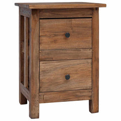 Nightstand Brown Solid Mahogany Wood 15.7x11.8x20.1 in