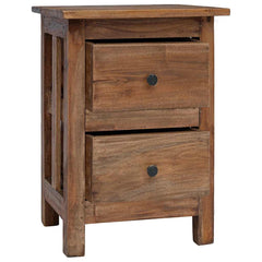Nightstand Brown Solid Mahogany Wood 15.7x11.8x20.1 in