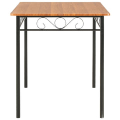 Dining Table Brown and black MDF top and steel frame Sturdy