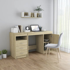 Desk Sonoma Oak Engineered Wood Medium Computer Desk