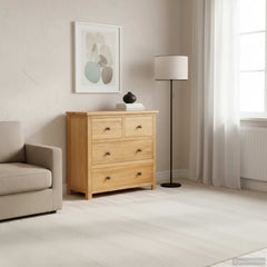 Chest Of Drawer Natural Oak Solid oak wood, MDF with oak veneer