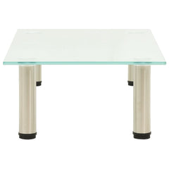 TV Stand Transparent Tempered glass and stainless steel Small