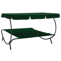 Lounge Bed Green Oxford fabric, powder-coated steel, polyester