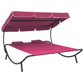 Lounge Bed Pink Oxford fabric, Powder-coated steel Double Durable