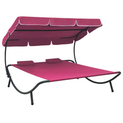 Lounge Bed Pink Oxford fabric, Powder-coated steel Double Durable