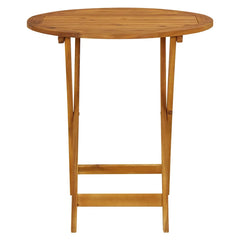 Garden Table Natural Solid Acacia Wood Medium Foldable