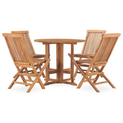 Outdoor Dining Set Teak Solid Teak Wood Standard Foldable