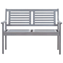 Bench Grey Eucalyptus wood Medium Ergonomic Garden Bench