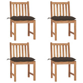 Patio Chair Set of 4 Teak Sanded teak wood with water-based finish