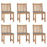 Patio Chairs 6 pcs with Cushions Solid Teak Wood