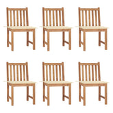 Garden Chair Set of 6 Natural Wood Teak Wood Standard Durable