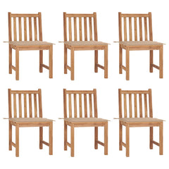 Patio Chair Set of 6 Teak, Beige