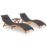 Sun Lounger Anthracite Solid Acacia wood with a natural oil finish