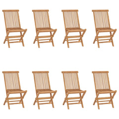 Garden Chair Set of 8 Teak Solid Teak Wood Standard Foldable