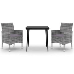 Garden Dining Set Grey PE rattan 9.8 square in Seats Many