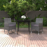 Garden Dining Set Grey PE rattan 9.8 square in Seats Many