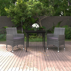 Garden Dining Set Grey PE rattan 9.8 square in Seats Many