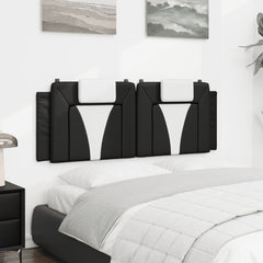 Headboard Cushion Black and White Faux Leather 60.2 inches wide