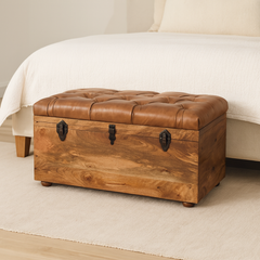 Buffalo Hide Oak-ish Storage Trunk