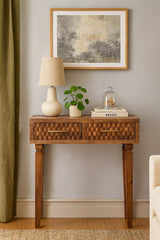 Arno Console Table in Golden Teak