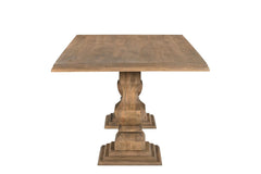 96" Brown Solid Wood Double Pedestal Base Dining Table