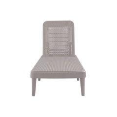 75" Taupe Heavy Duty Plastic Outdoor Stacking Chaise Lounge