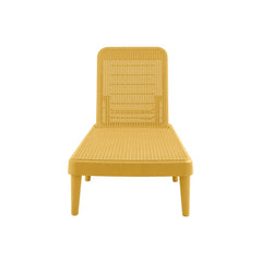 75" Gold Heavy Duty Plastic Outdoor Stacking Chaise Lounge