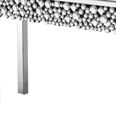 47" Silver Mirrored Glass Faux Crystal Bling Console Table
