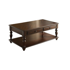 48" Brown Wood Lift Top Coffee Table With Shelf