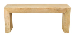 72" Natural Solid Wood Distressed Sled Console Table