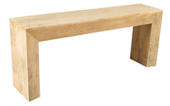 72" Natural Solid Wood Distressed Sled Console Table