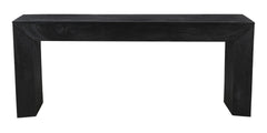 72" Charcoal Solid Wood Distressed Sled Console Table