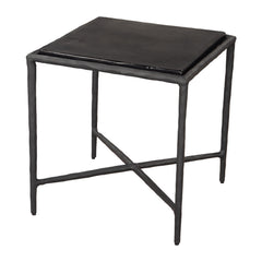 22" Black Aluminum Pedestal End Table