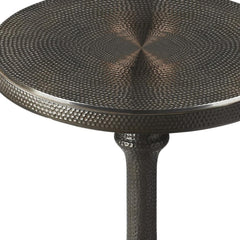 24" Bronze Metal Round Pedestal End Table